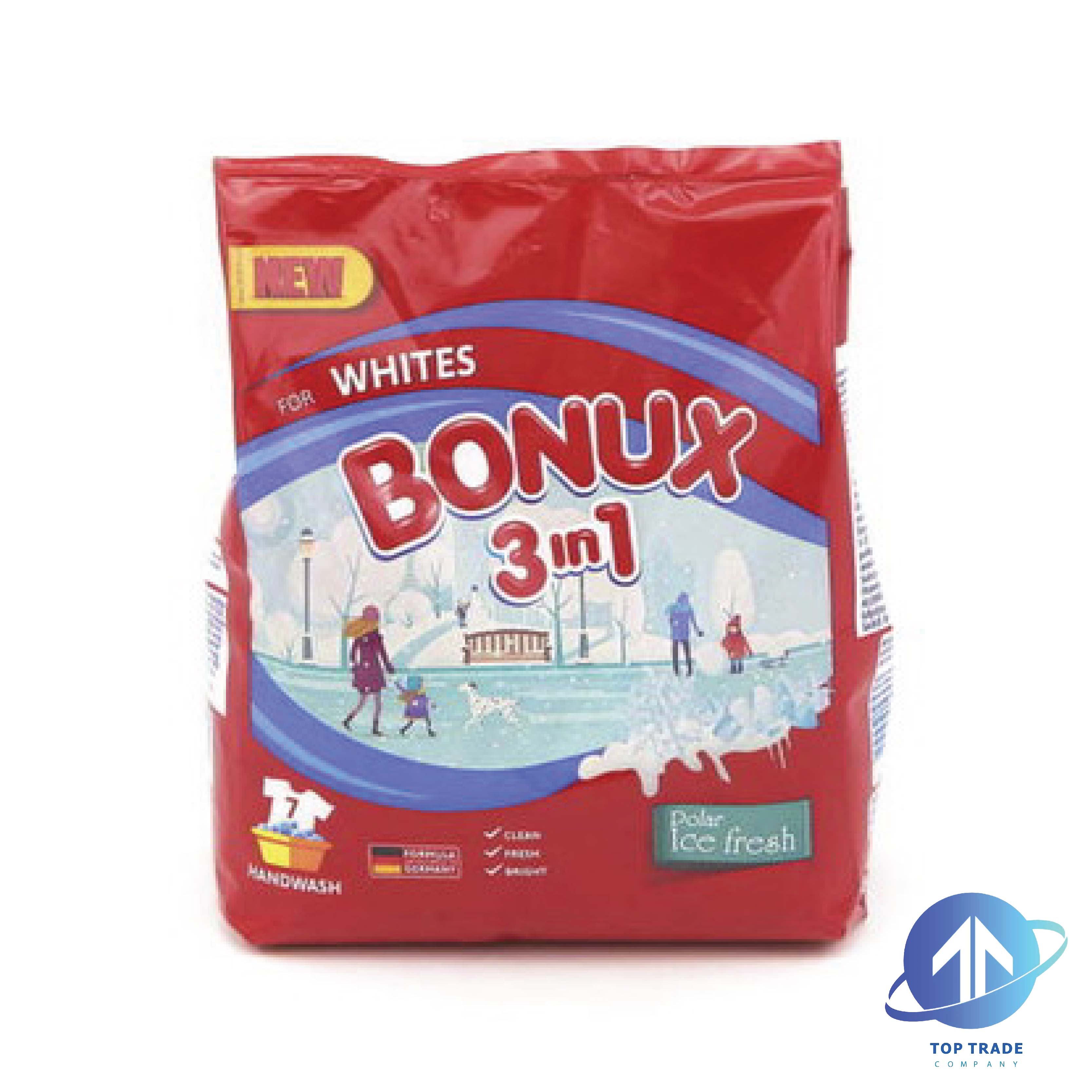Bonux washing powder 400g/7sc hand wash 3in1 active fresh